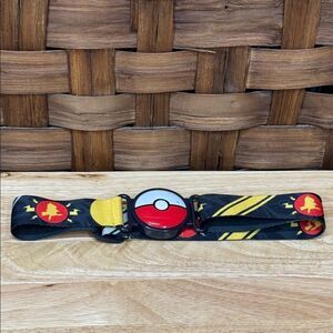 Pokémon Black and Red Belt with Poké Ball Buckle